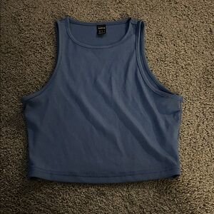 SHEIN Blue Ribbed Tank Top